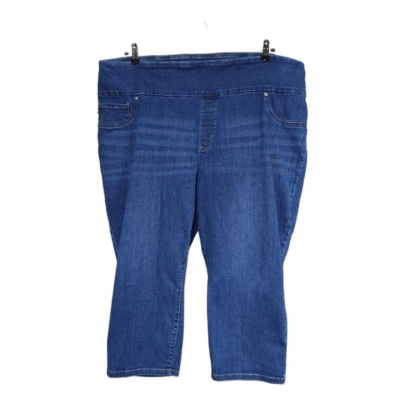 Lee Sculpting Slim Fit Jeans Plus Size 24W Mid Rise Capri 22" Inseam x 45" Waist - Picture 3 of 11